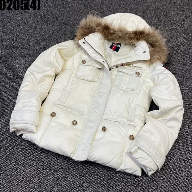 [S] ASK 에스크 여성 아이보리 후드 퍼 패딩 점퍼 0205(4)