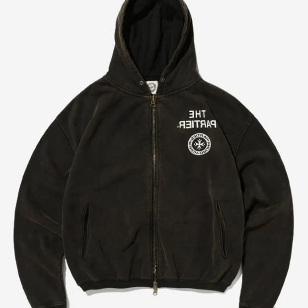 펀치드렁크파티즈 Partier Bleached Zip-up Hoodie
