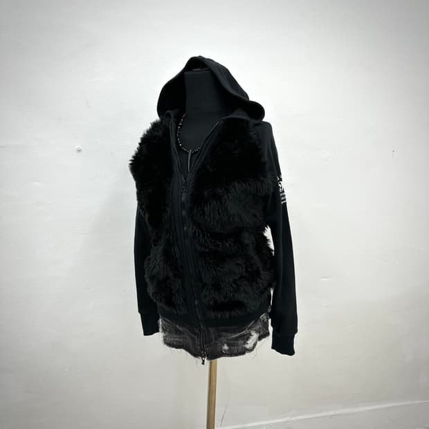 rad custom fur embroidery hoodie