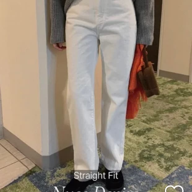 가내스라 누오스 아이보리 기모 데님 숏 S