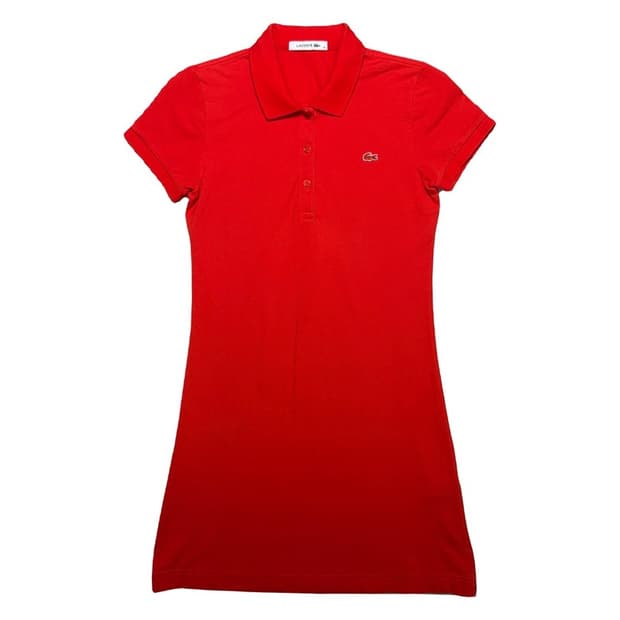 LACOSTE 폴로 반팔 PK 원피스 오렌지 36