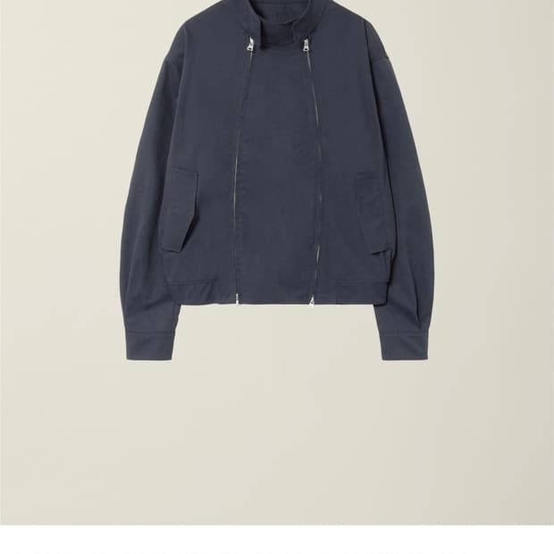 DOUBLE ZIP HARRINGTON JACKET GREY (L)