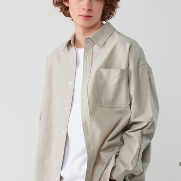 언탭트스튜디오_오버핏 옥스포드 셔츠_라이트베이지M