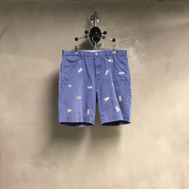 폴로 랄프로렌 멀티 자수 치노 반바지 블루 33
