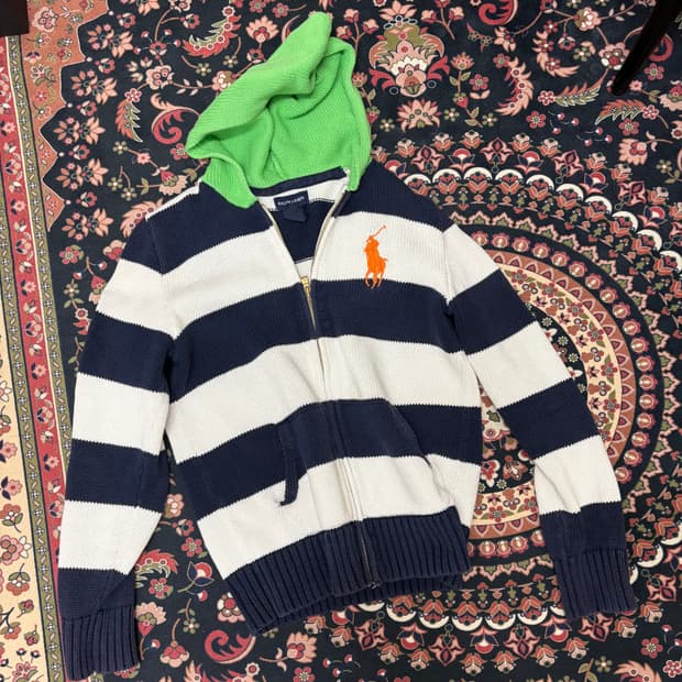 POLO 폴로 랄프로렌 스트라이트 니트 후드집업