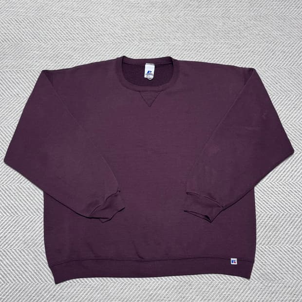 (XL) 00s 빈티지 러셀 애슬레틱 브라운&버건디 맨투맨