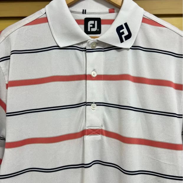 풋조이 남성 스트라이프 카라반팔티셔츠 S