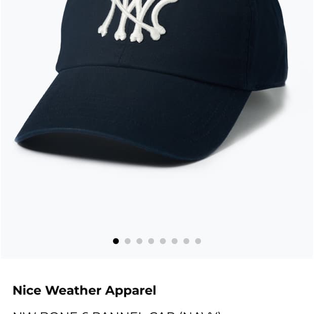 나이스웨더 NW BONE 6 PANNEL CAP (NAVY)