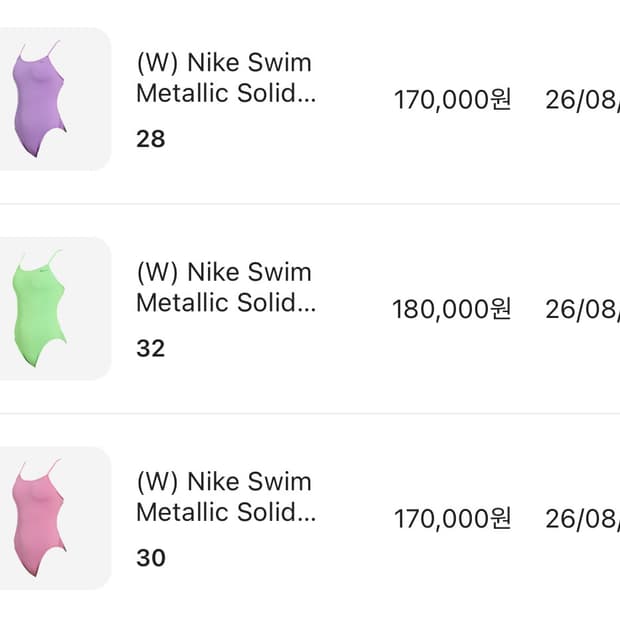 나이키 스윔 메탈릭