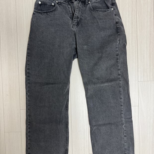 트릴리온/ 바이오스톤 워싱 와이드 데님 팬츠 (DEEP GRAY)