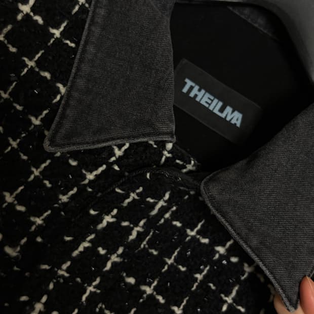 더일마 트위드 블루종 점퍼