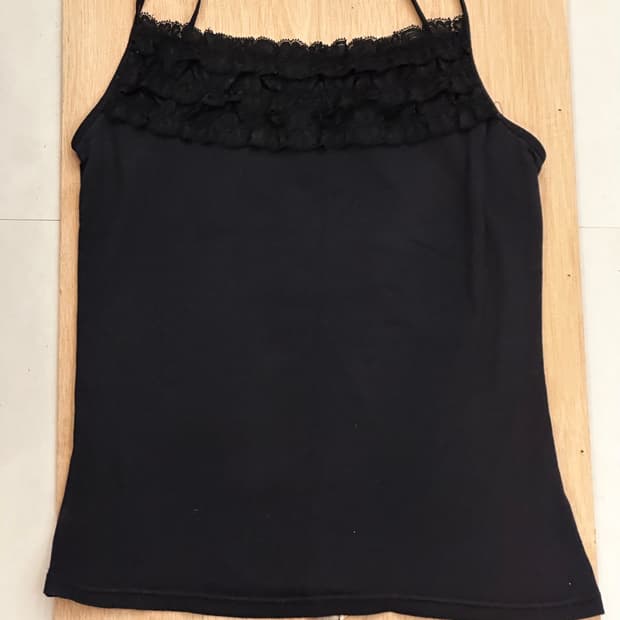 black eyelet lace camisole