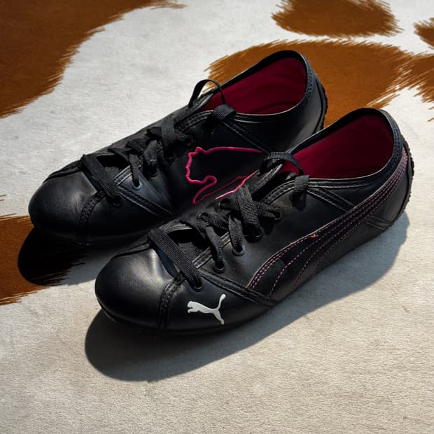 푸마 스피드캣 레더 블랙 핑크 (245) 플랫슈즈