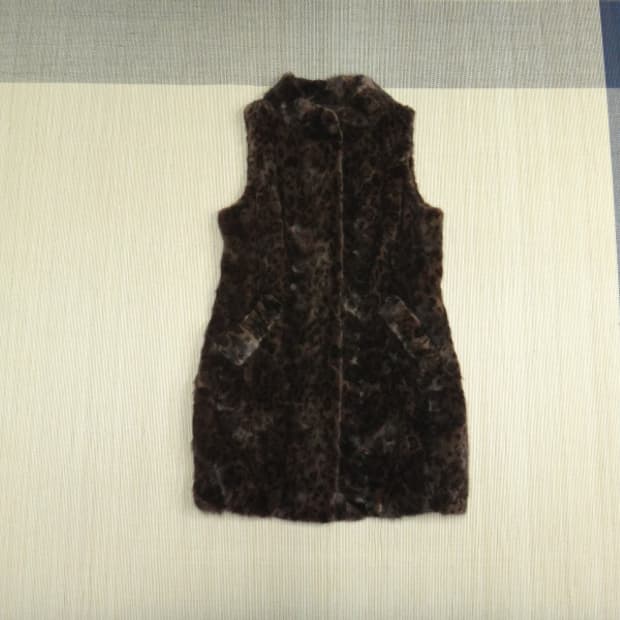 (90size) TELE GRAPH 호피무늬 밍크 롱 베스트