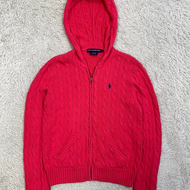 폴로 랄프 로렌 꽈배기 니트 후디 가디건/#2614