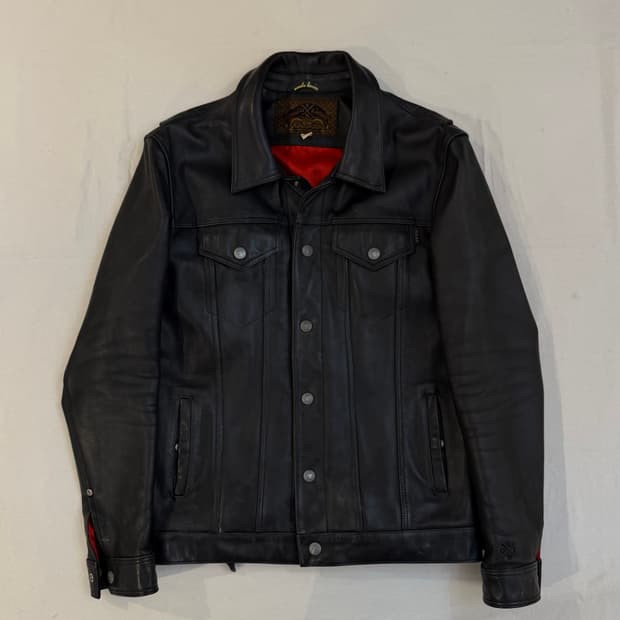 누드본즈 머스탱 트러커 카우레더 가죽자켓 블랙