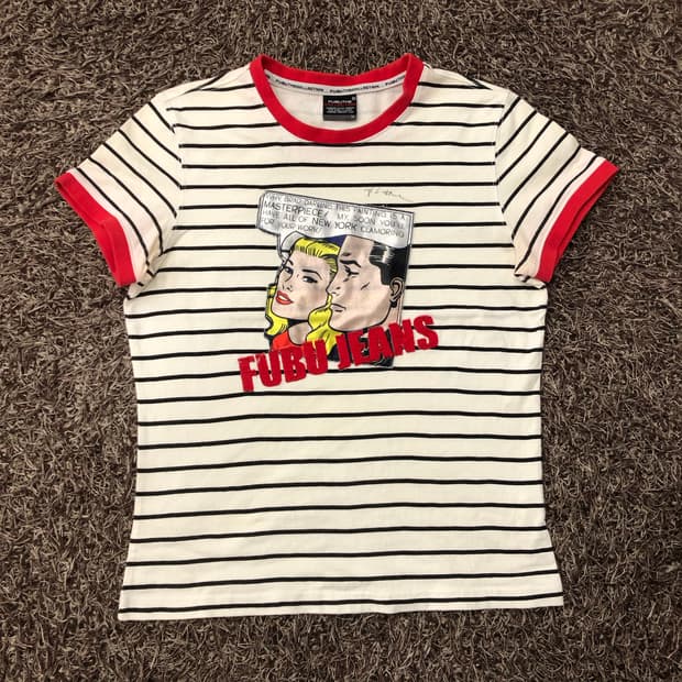 후부 로이 릭턴스타인 스트라이프 반팔 티셔츠