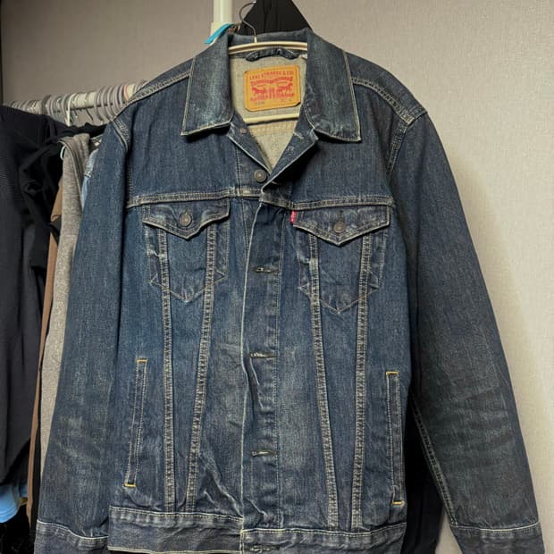 리바이스 진청 스톤워싱 데님자켓 L