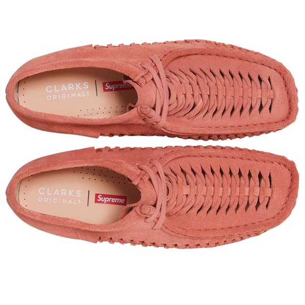 [260] 클락스 x 슈프림 우븐 왈라비 핑크