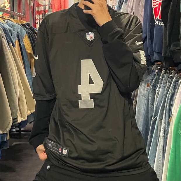 [IM] NFL X Nike No.4 CARR 블랙 반팔져지