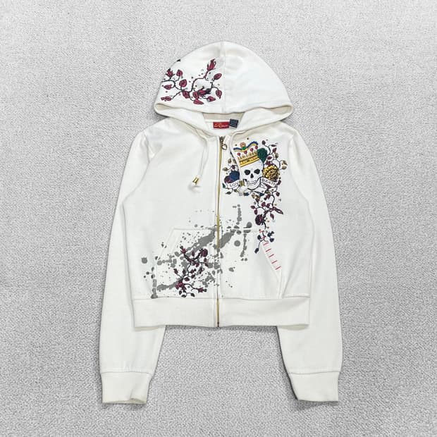 Red fox 레드폭스 펑크 스컬 후드집업 화이트