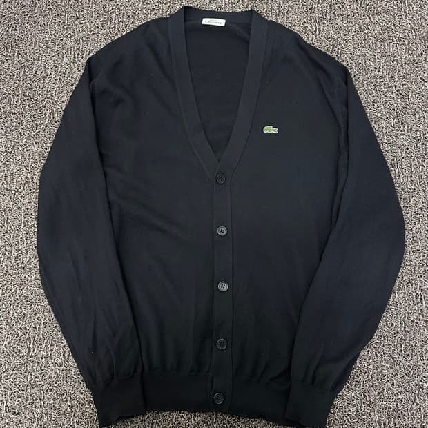 라코스테 울 100% 가디건 블랙 105(XL)