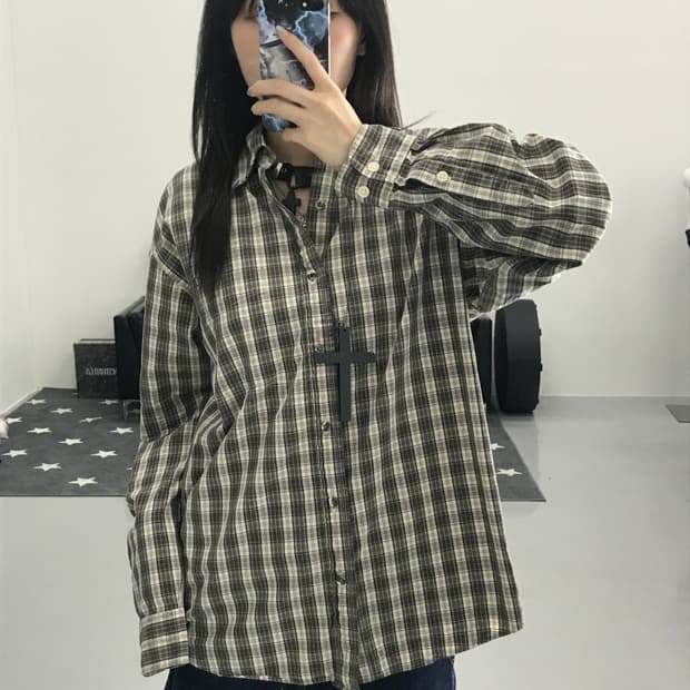 일본 유니클로 체크셔츠