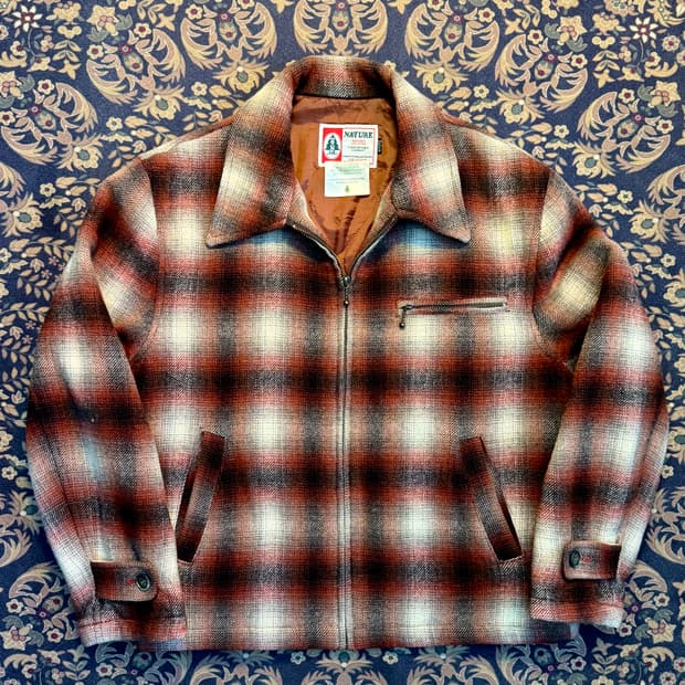 빈티지 Nature 옴브레 체크 울 스포츠자켓