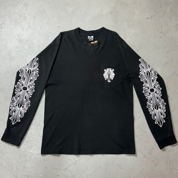 90’s 올드 크롬하츠 플로랄 롱슬리브 티셔츠 USA Made