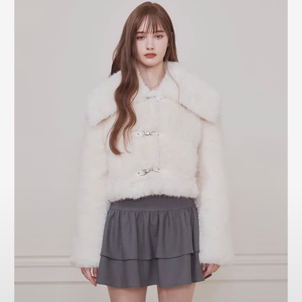 Notyourrose 낫유어로즈 베베 세일러 퍼 자켓 아이보리