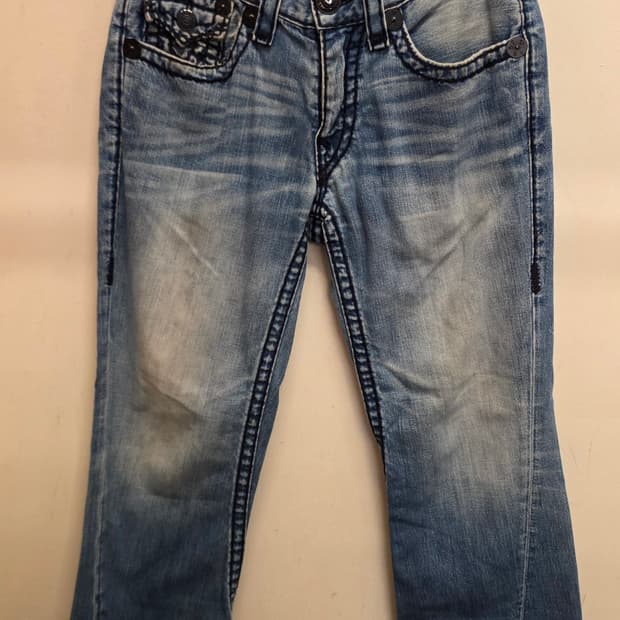 트루릴리젼 블랙스티치 데님 부츠컷