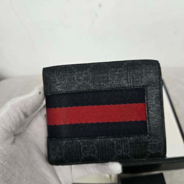 [보증서 정품] 구찌 웹삼선 반지갑