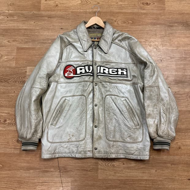 (2XL)아비렉스 오버핏 리얼레더 바시티
