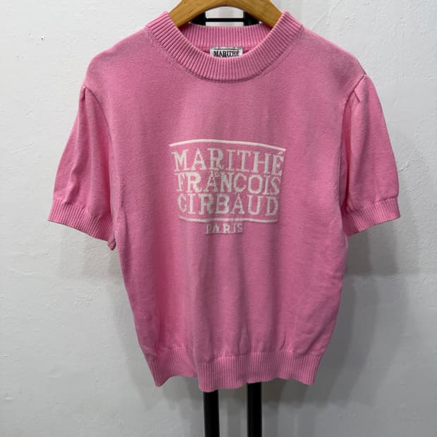 정품) 마리떼프랑소와저버 핑크 반팔 니트 OS