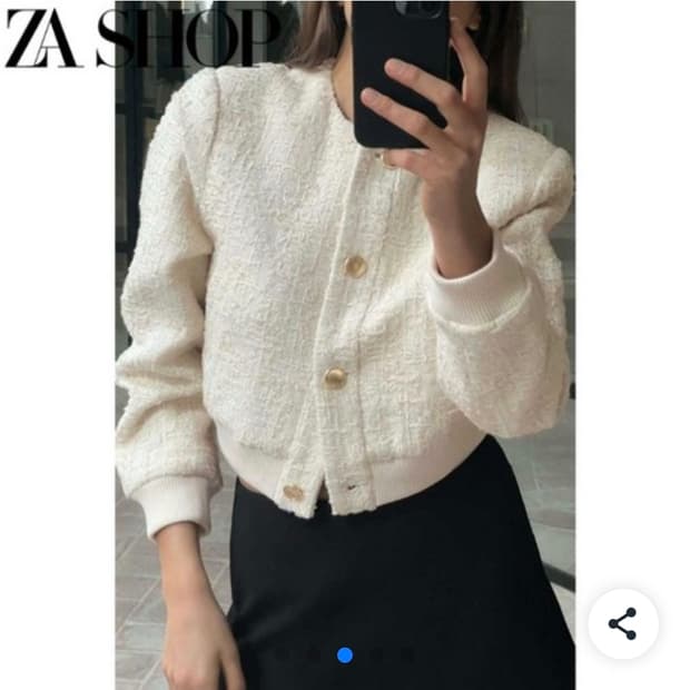 자라 트위드 숏점퍼