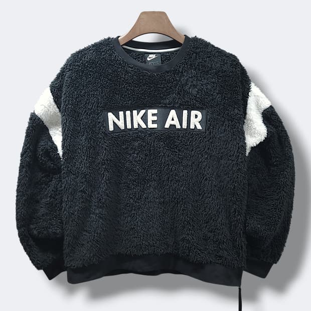 [L] 나이키 에어 블랙 쉐르파 플리스 크루넥 맨투맨