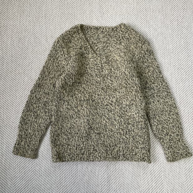 빈티지 멜란지 슬러브 얀 헤비 니트 