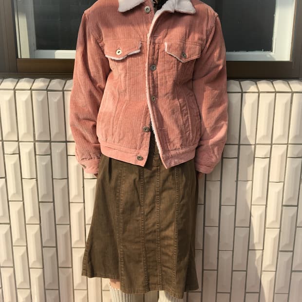 Fake fur corduroy jacket