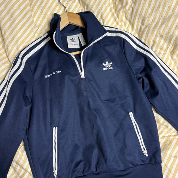 아디다스 스포티앤리치 하프집업 네이비