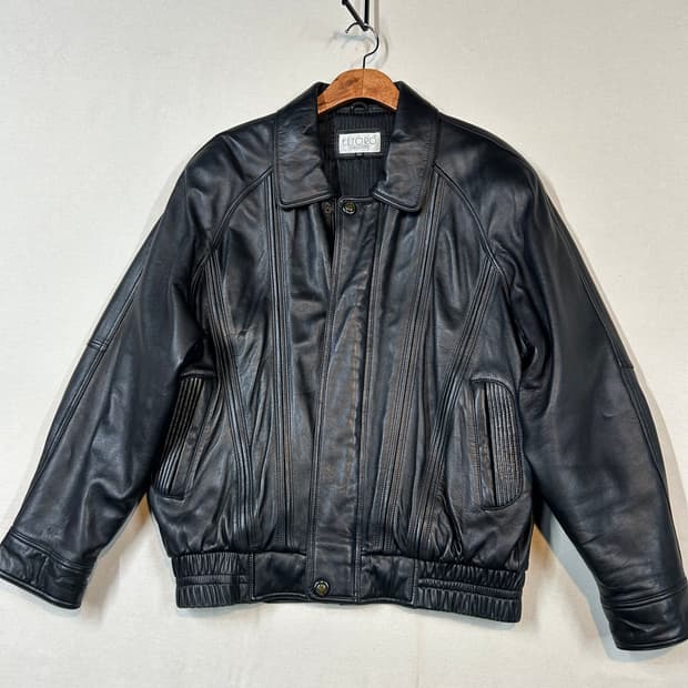 M) ELTORO 블랙 램스킨 양가죽 봄버 자켓