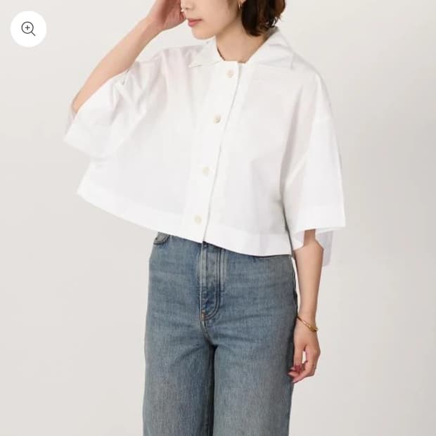 PATOU 파투 레이스 트리밍 반팔 셔츠 블라우스 S사이즈