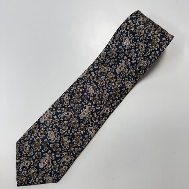 페이즐리 패턴 실크 넥타이 8.7cm