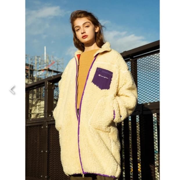 [M] 챔피온 여성 뽀글이 플리스 롱자켓