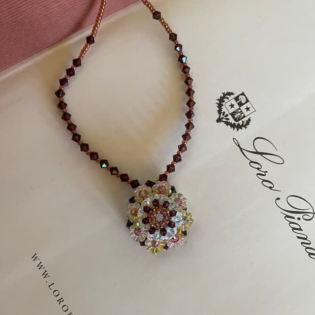 빈티지 플라워 비즈 목걸이 y2k 키치