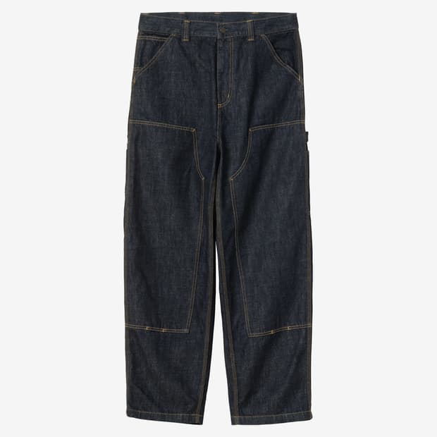 칼하트WIP OG 더블 니 팬츠 카마노 블루 린스드 S