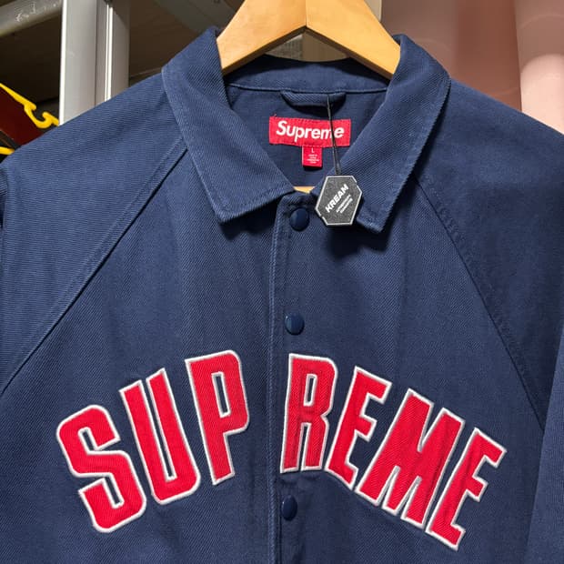 슈프림 아치 데님 코치 자켓 네이비