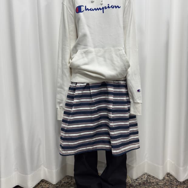 stripe midi skirt