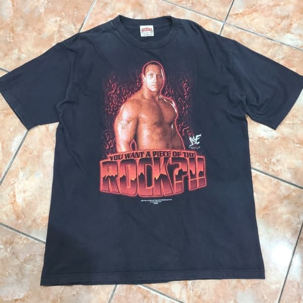 2002 WWF 더락 빈티지티셔츠