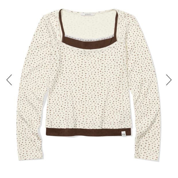 어글리쉐도우 FLOWER LAYERED T-SHIRT (IVORY)