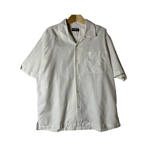 [Uniqlo] 00's 올드 유니클로 오픈카라 린넨 하프 셔츠